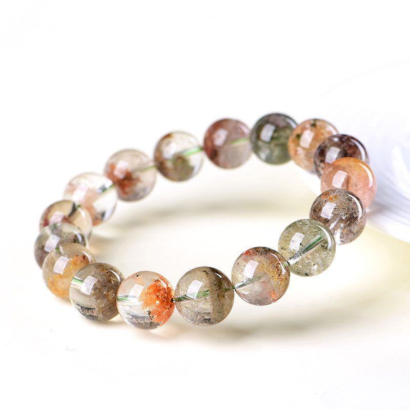 Dewery 10mm Garden Quartz Bracelet - Multicolor Lodolite Crystal