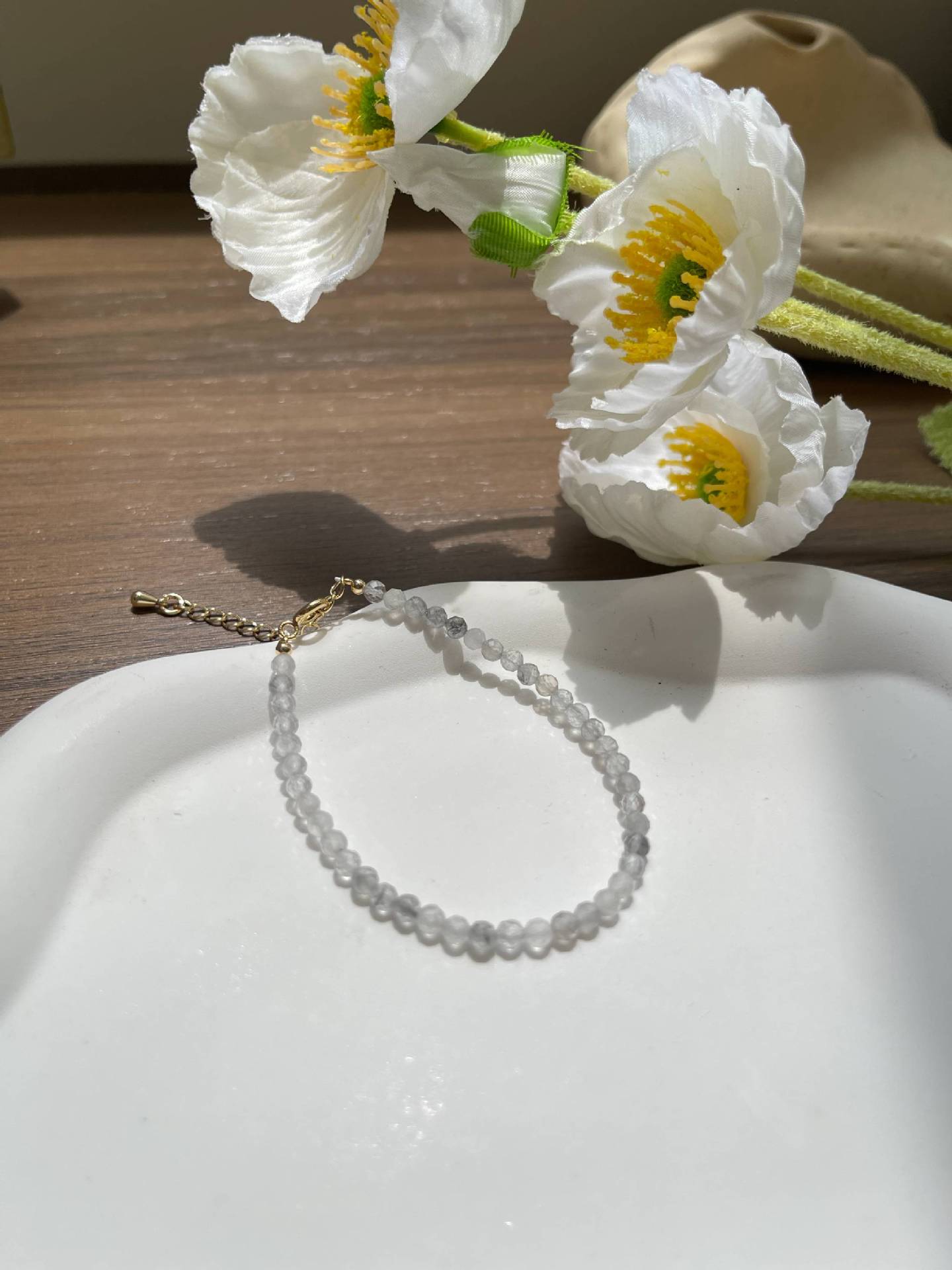 3mm Ice Peridot Faceted Bracelet - Ultra-Fine Natural Crystal