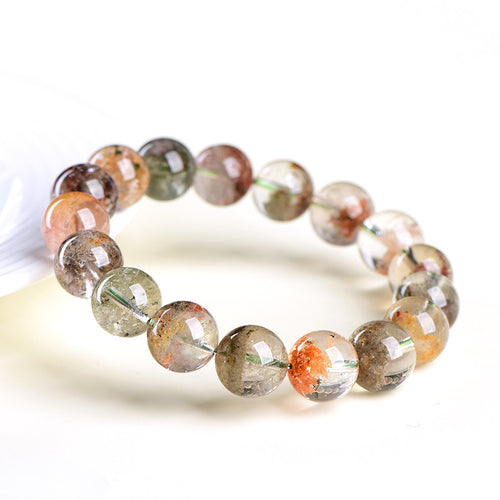 Dewery 10mm Garden Quartz Bracelet - Multicolor Lodolite Crystal