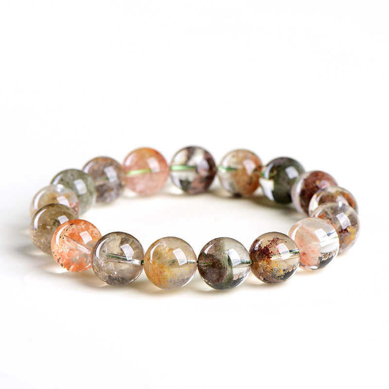 Dewery 10mm Garden Quartz Bracelet - Multicolor Lodolite Crystal