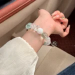 Green Fluorite & Aquamarine Bracelet | Heart Chakra Healing Piece - Image 3