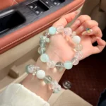 Green Fluorite & Aquamarine Bracelet | Heart Chakra Healing Piece - Image 4