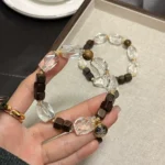 Agarwood Clear Quartz Bracelet: Retro Unisex Crystal Strand - Image 2