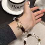 Agarwood Clear Quartz Bracelet: Retro Unisex Crystal Strand - Image 3