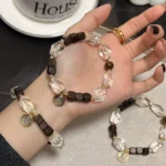 Agarwood Clear Quartz Bracelet: Retro Unisex Crystal Strand - Image 4