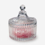 Premium glass crystal cleansing bowl with natural gemstone chips