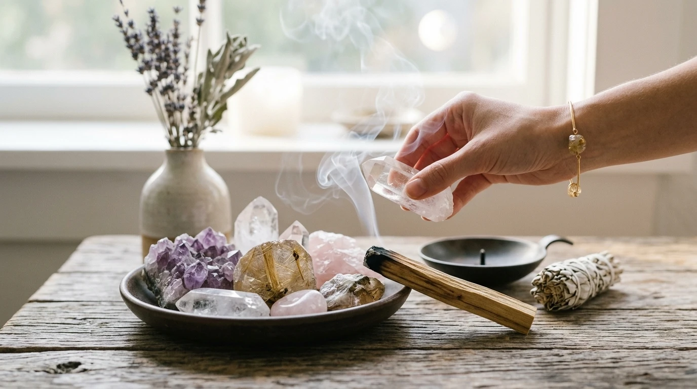 A ritual on how to cleanse crystals for inner peace
