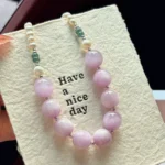 Kunzite Pearl Necklace: Elegant Lavender Statement Choker - Image 3