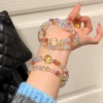 Multi Gemstone Crystal Bracelet | Rainbow Quartz Wristband - Image 4