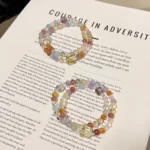 Multi Gemstone Crystal Bracelet | Rainbow Quartz Wristband - Image 5