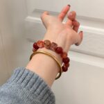 Red Hematoid Quartz Bracelet | Red Agate Crystal Wristband - Image 3