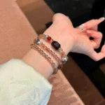 Multi-layer Crystal Wrap Bracelet: Natural Rutilated Quartz - Image 3