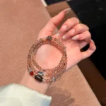 Multi-layer Crystal Wrap Bracelet: Natural Rutilated Quartz - Image 4