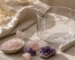 Crystal bowl meditation setup with crushed stones for instant calm and mindful sound healing