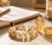 Crystals law of attraction bracelet with golden prosperity crystals for manifestation energy